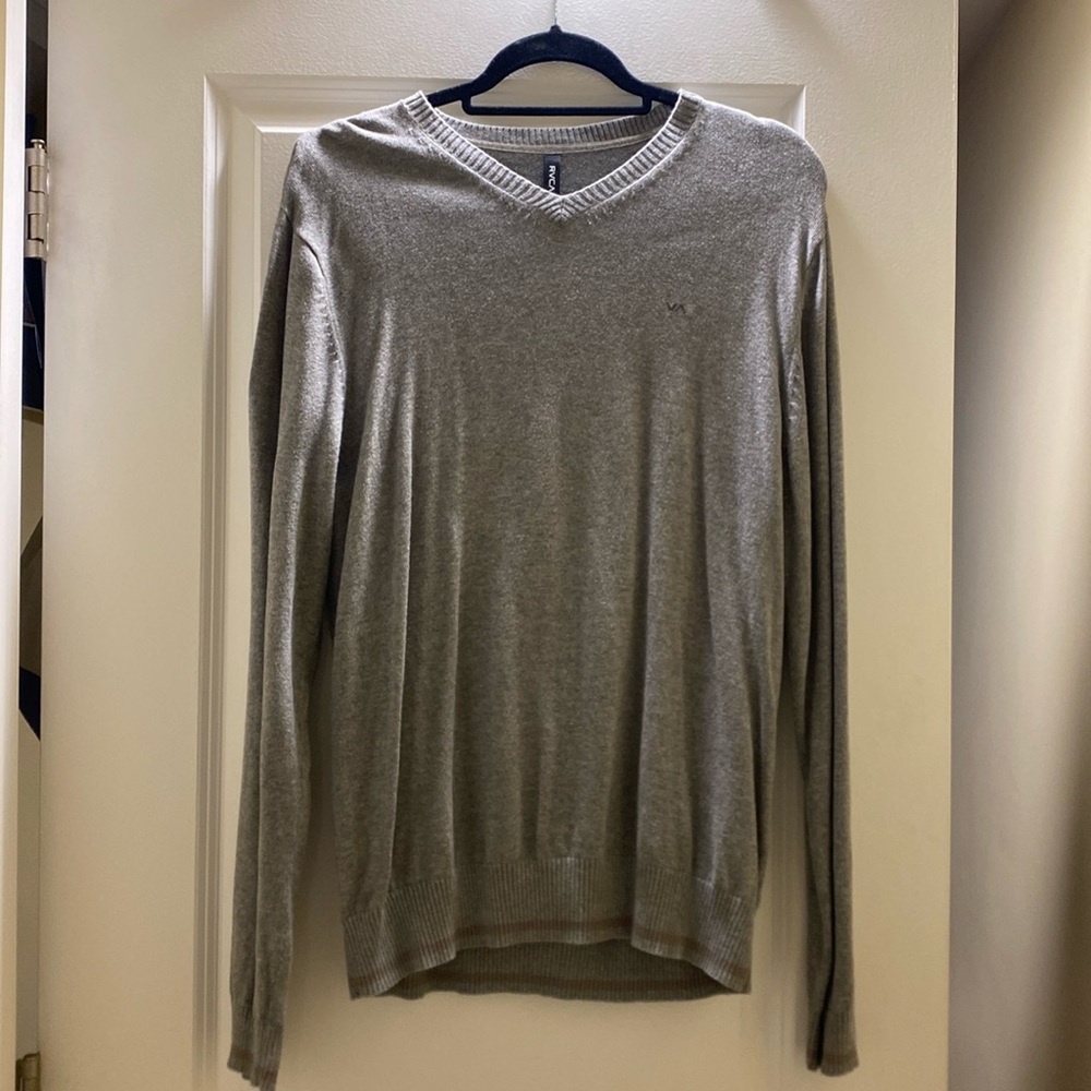 RVCA. MENS SWEATER. GRAY. SIZE LARGE